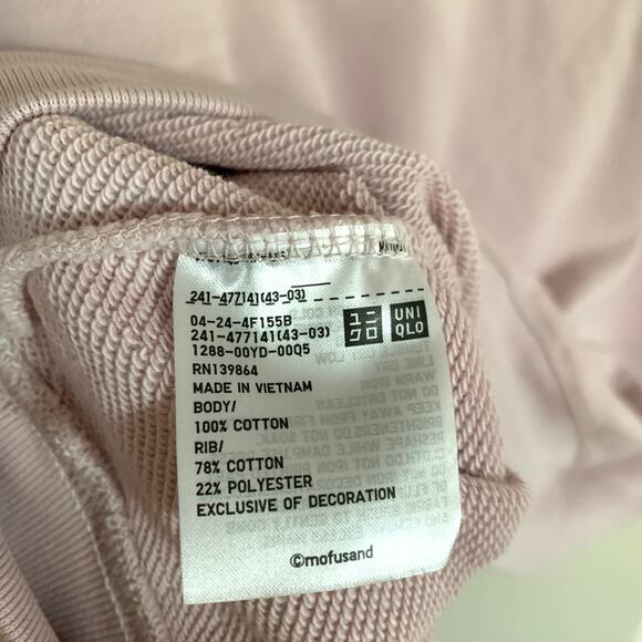 Mofusand Uniqlo Collab Printed Embroidered Sweatshirt in Pink S - Picture 7 of 8